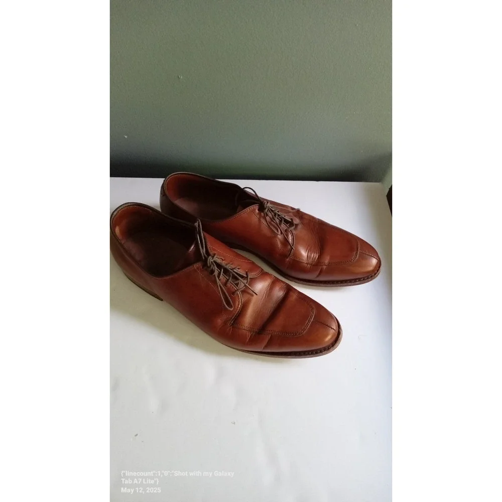 Leather Dress Shoes Brown Lace Up Oxford Business‎ Casual Size Unknown